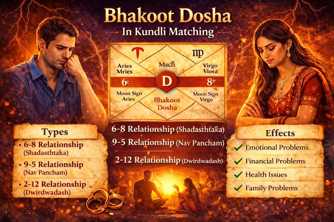 Bhakoot Matching Table Bhakoot Dosha Effects And Remedies